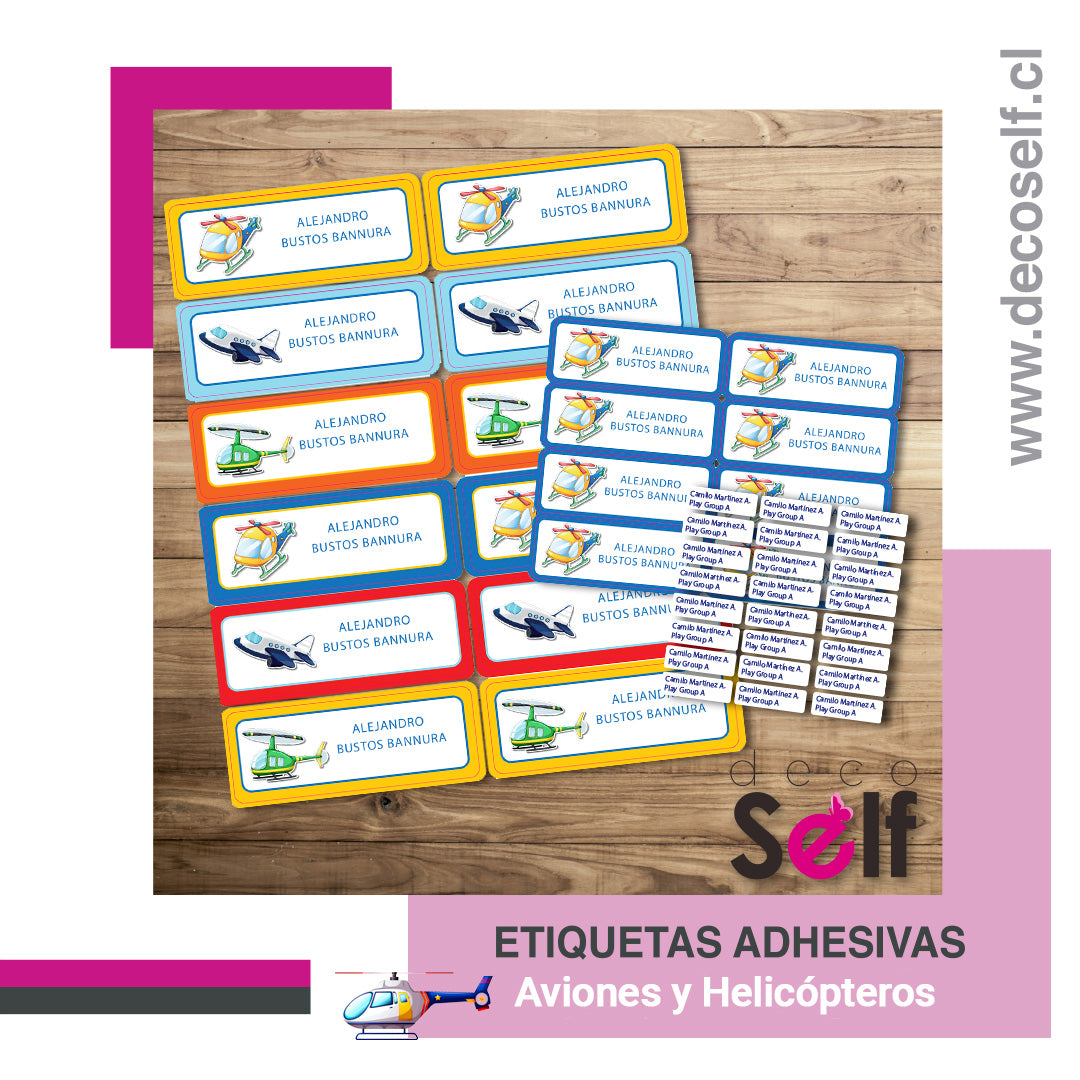 Etiquetas Adhesivas Aviones y Helicópteros