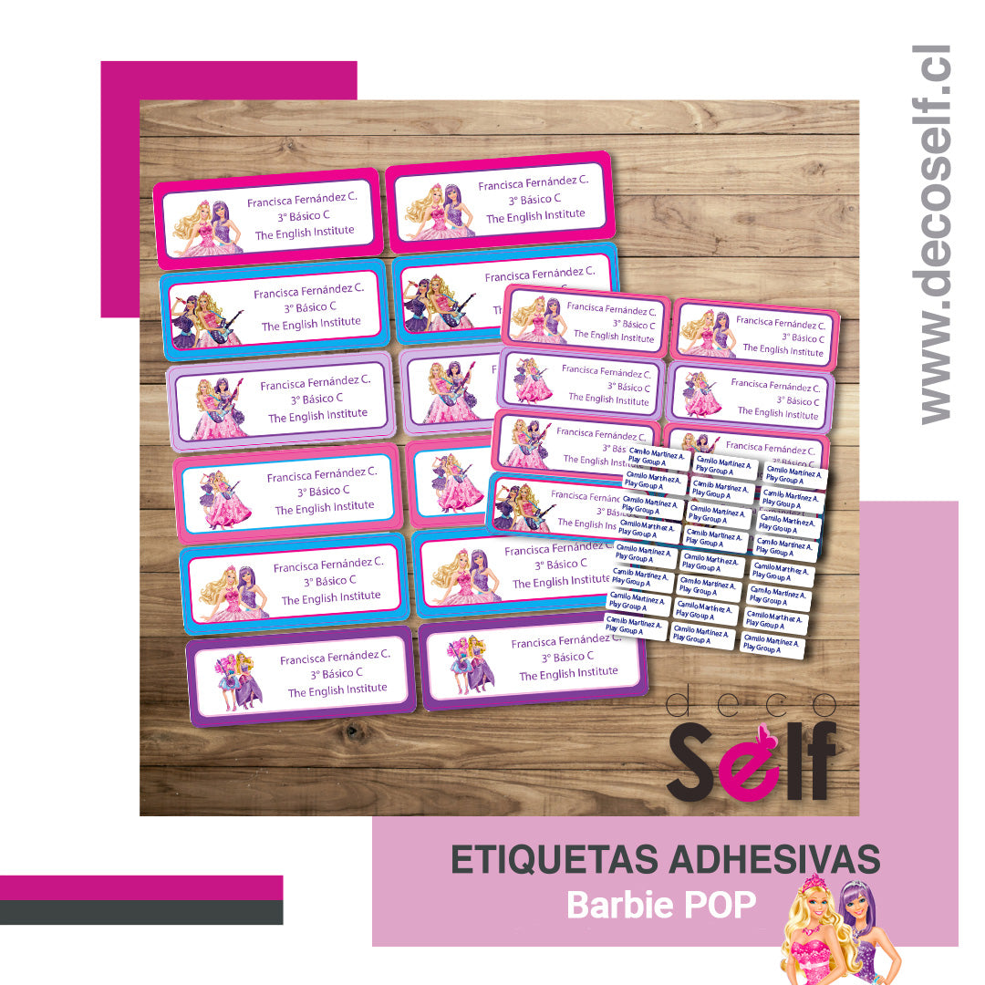 Etiquetas Adhesivas Barbie Pop