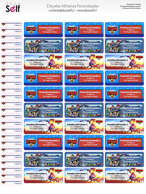 Etiquetas Adhesivas Brawl Stars