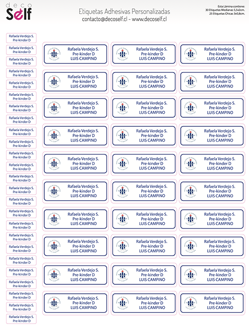 Etiquetas Adhesivas Colegio Luis Campino