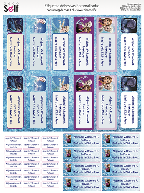 Etiquetas Adhesivas Frozen