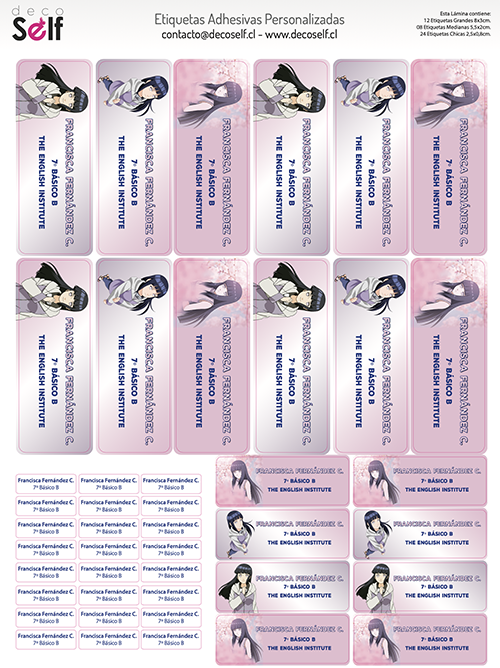 Etiquetas Adhesivas Hinata Hyuga