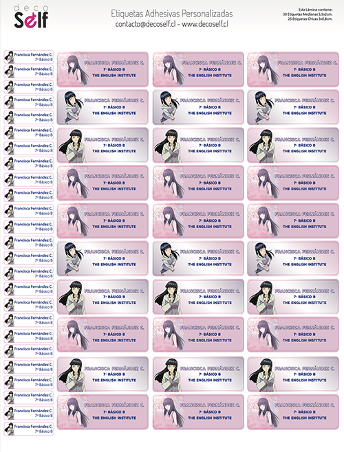 Etiquetas Adhesivas Hinata Hyuga