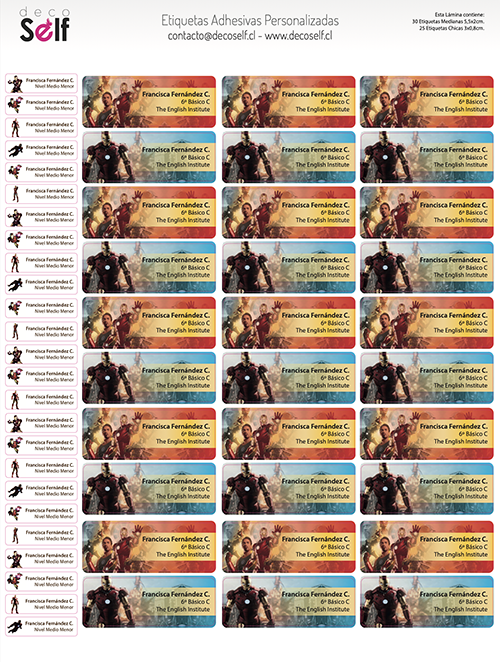 Etiquetas Adhesivas Ironman