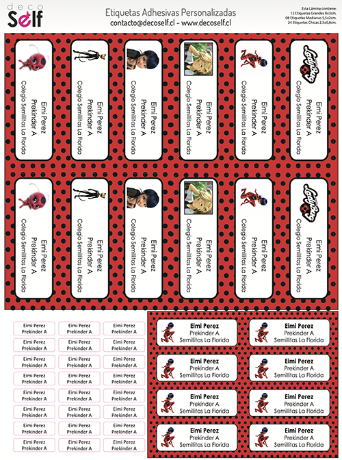 Etiquetas Adhesivas Lady Bug