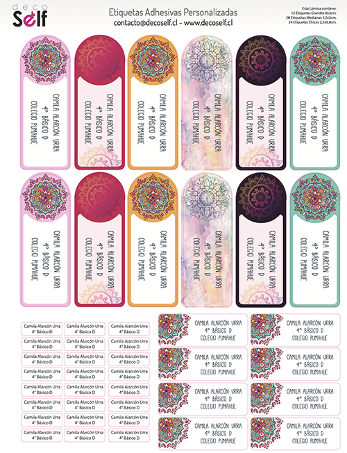Etiquetas Adhesivas Mandalas