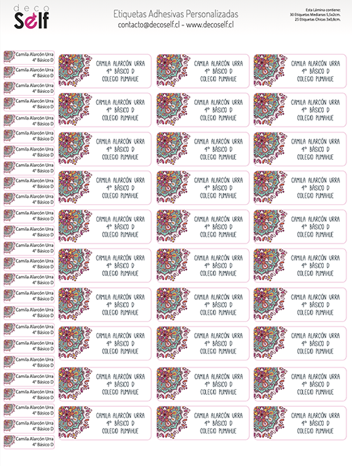 Etiquetas Adhesivas Mandalas