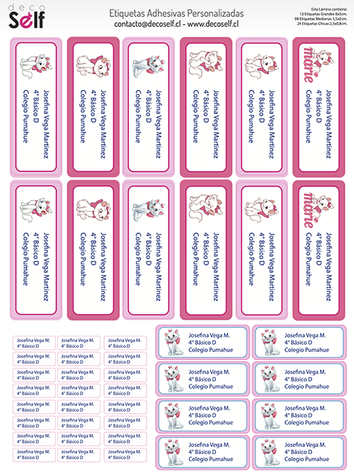 Etiquetas Adhesivas Marie