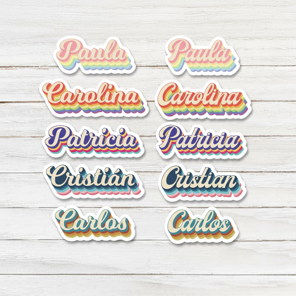 Sticker Nombre Retro