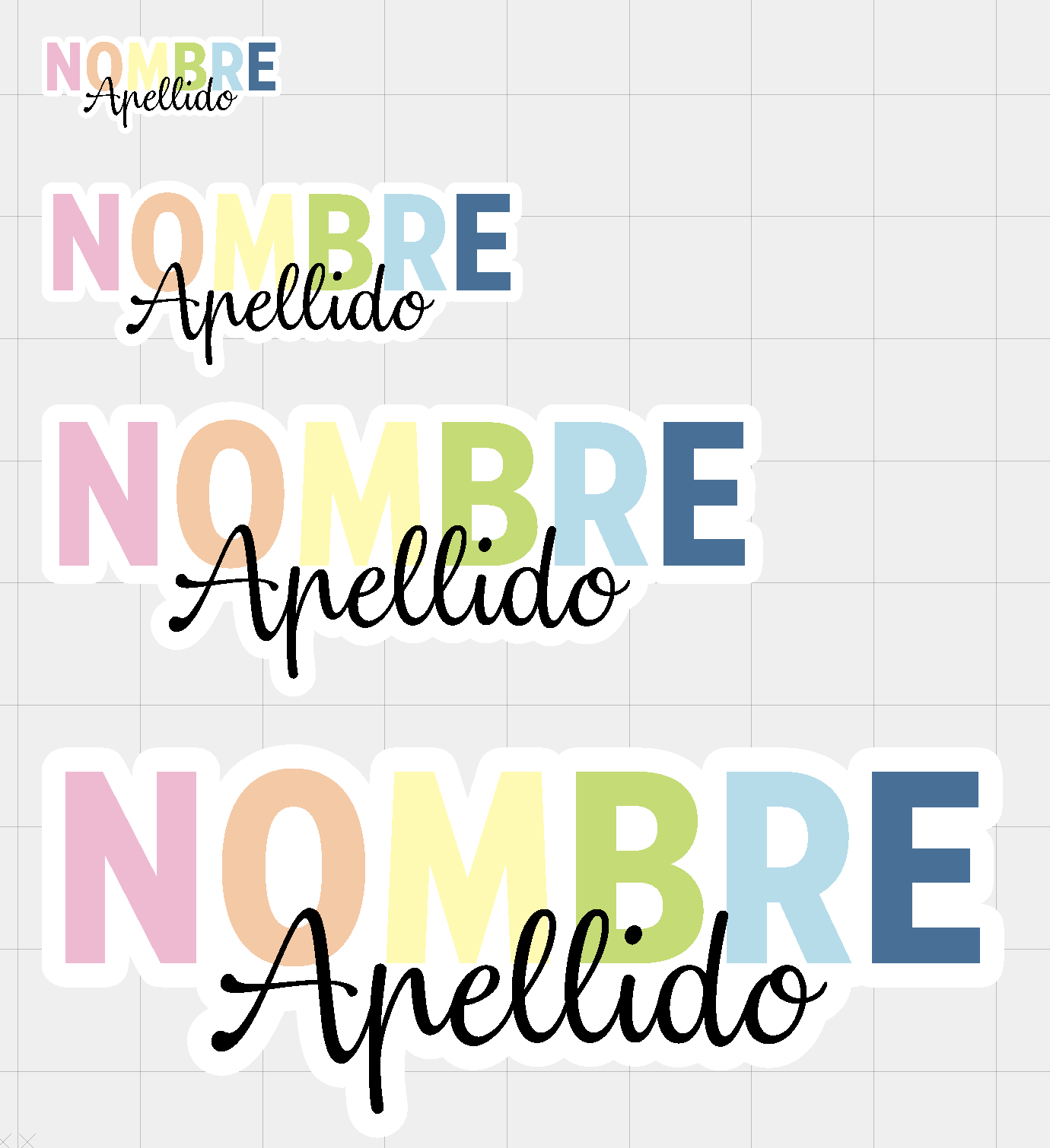 Sticker Nombre Pastel