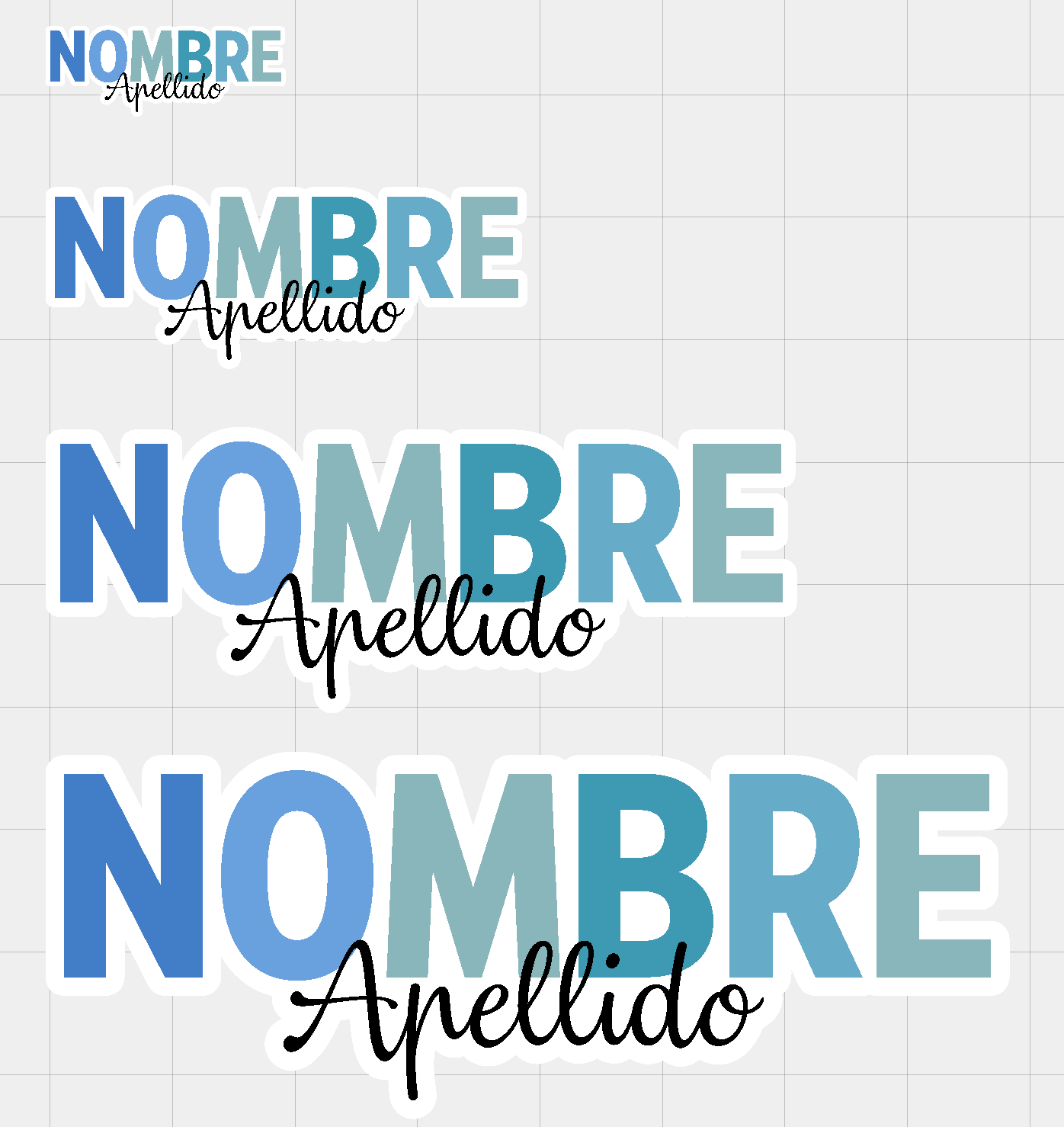 Sticker Nombre Pastel Azul