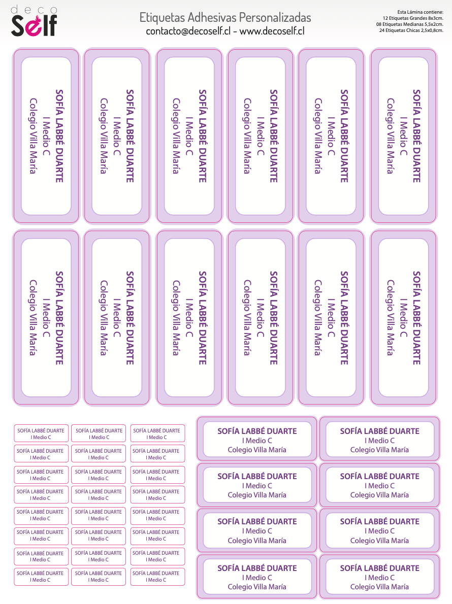 Etiquetas Adhesivas Simple Lila