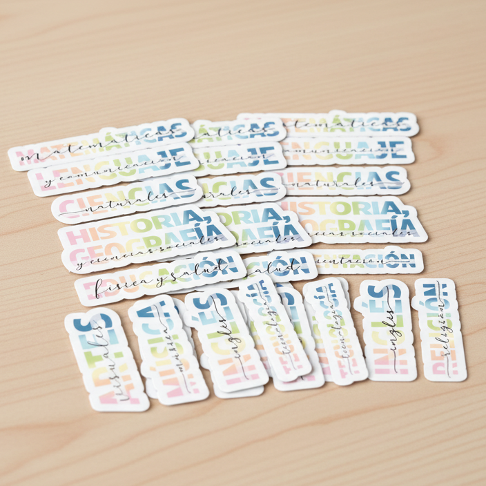 Sticker Asignaturas Pastel