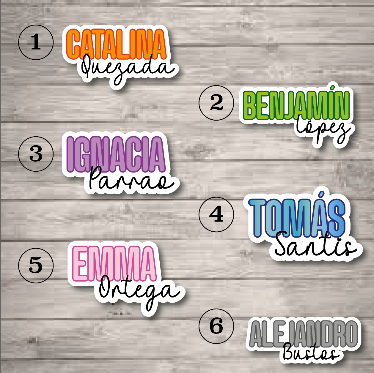 Sticker Nombre Colores