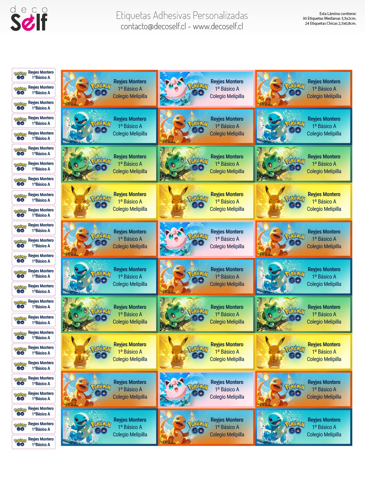 Etiquetas Adhesivas Pokemon Go