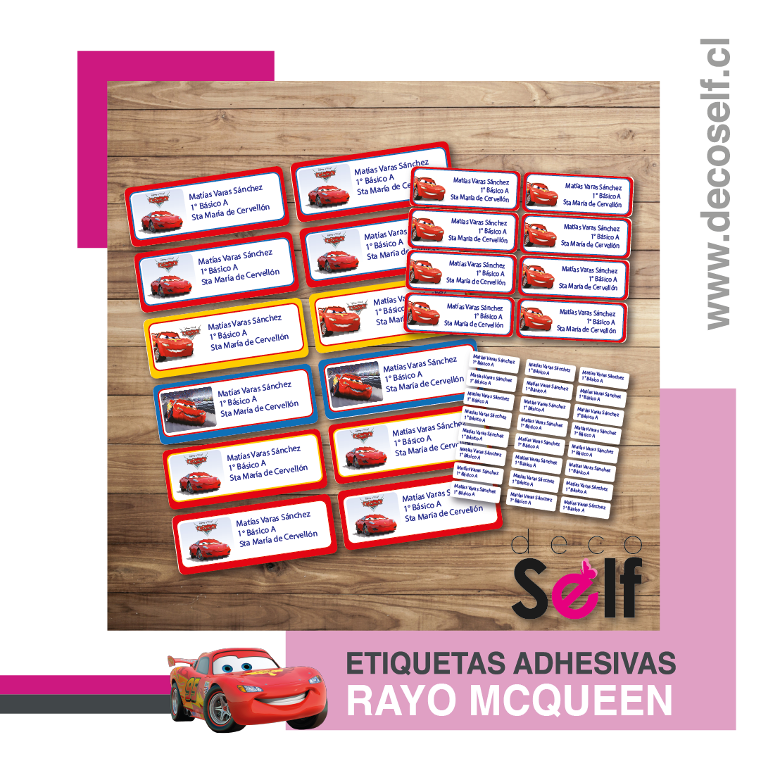 Etiquetas Adhesivas Cars Rayo McQueen