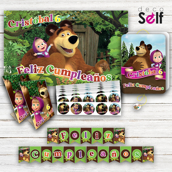 Pack Cumpleaños MASHA Y EL OSO
