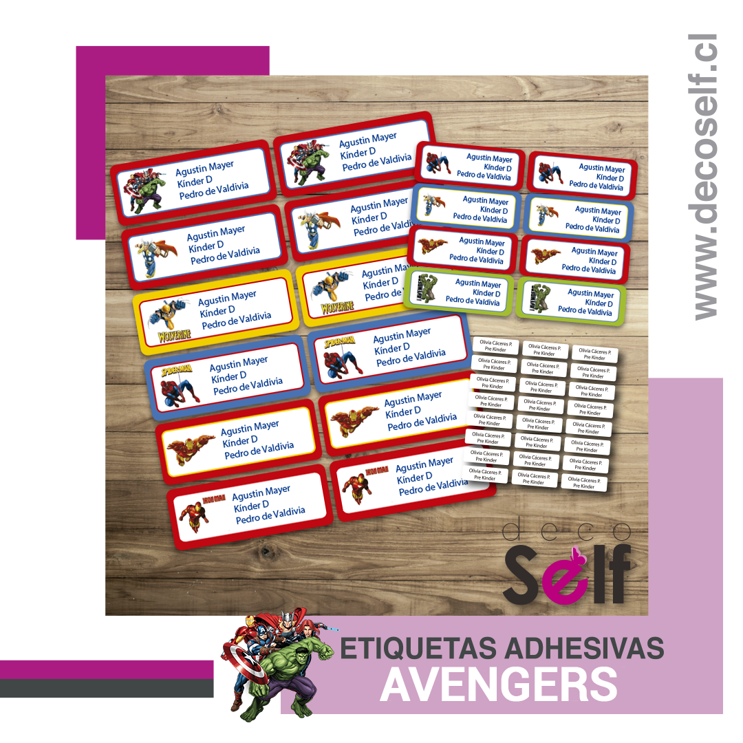 Etiquetas Adhesivas Avengers