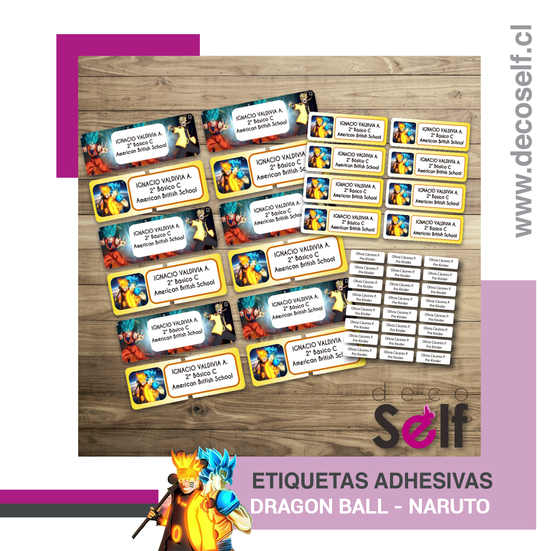 Etiquetas Adhesivas Dragon Ball - Naruto