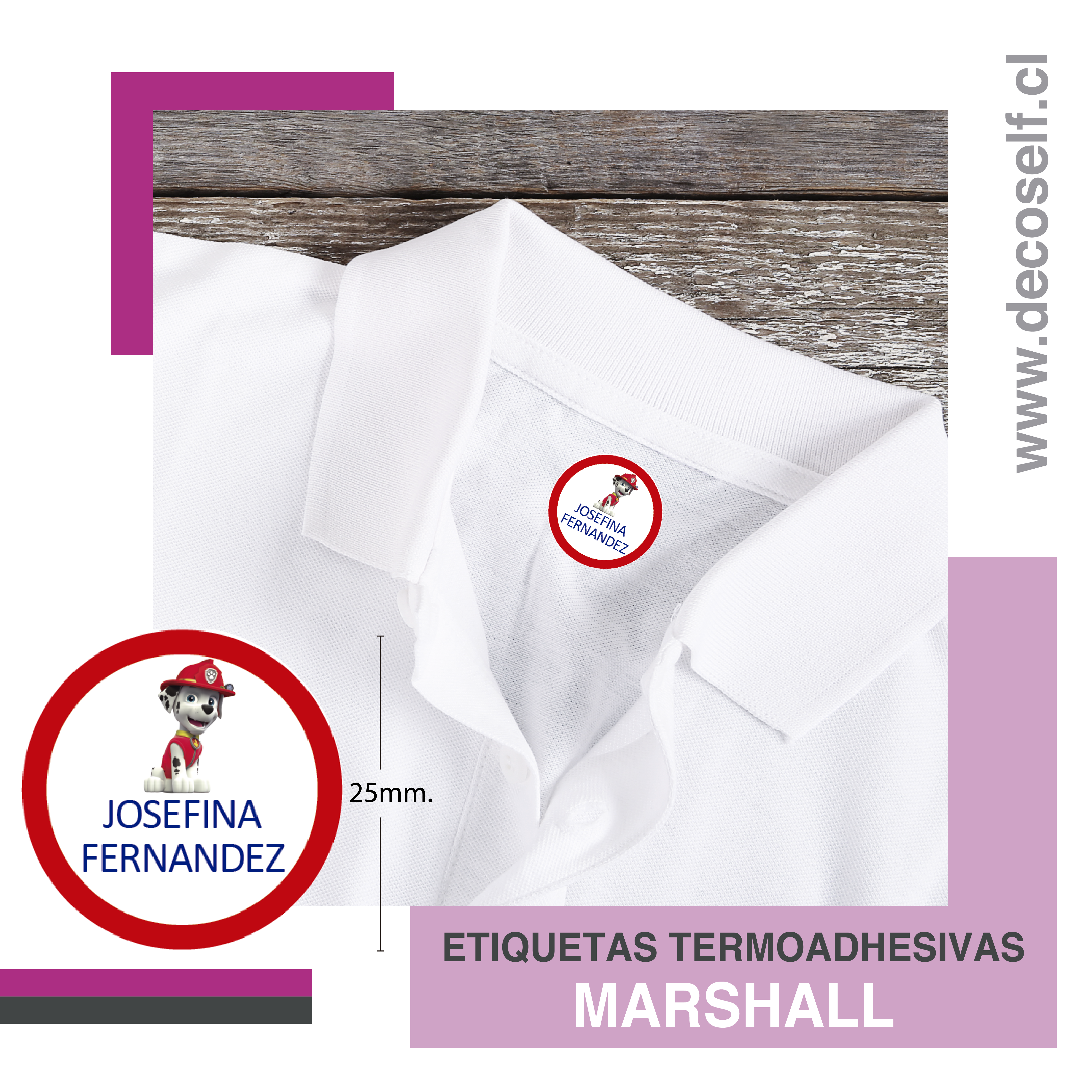 Etiquetas para Ropa Circular Marshall