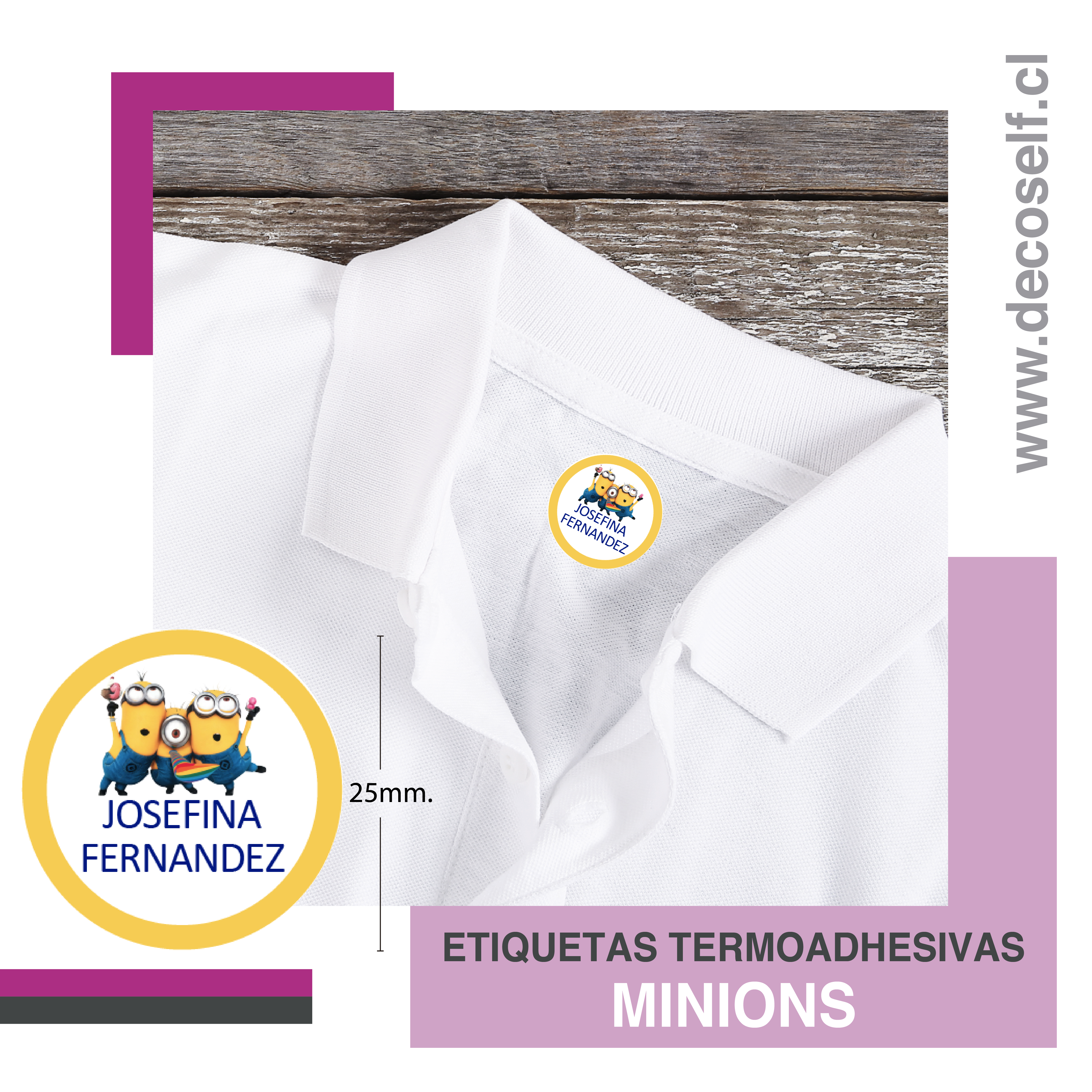 Etiquetas para Ropa Circular Minions