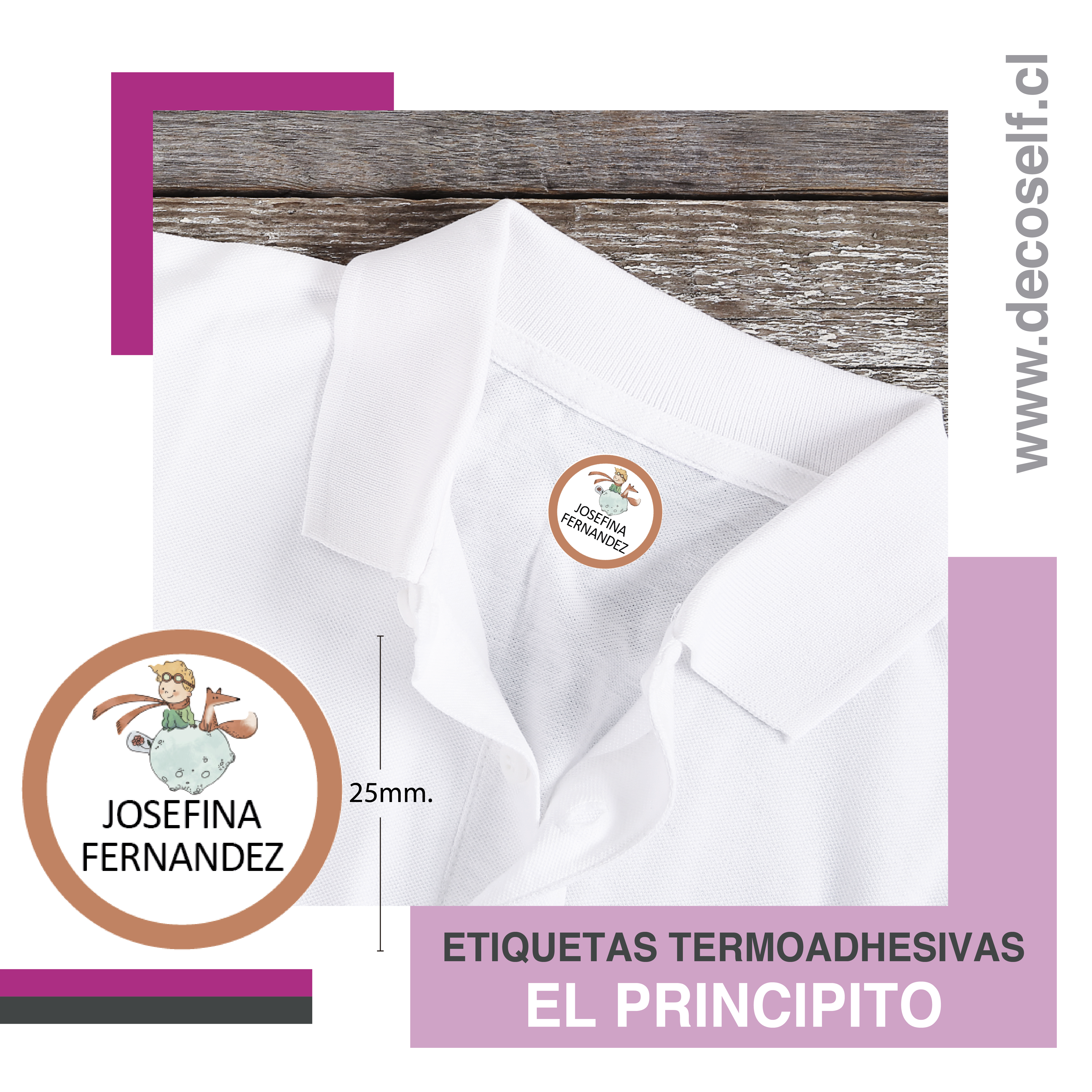 Etiquetas para Ropa Circular El Principito