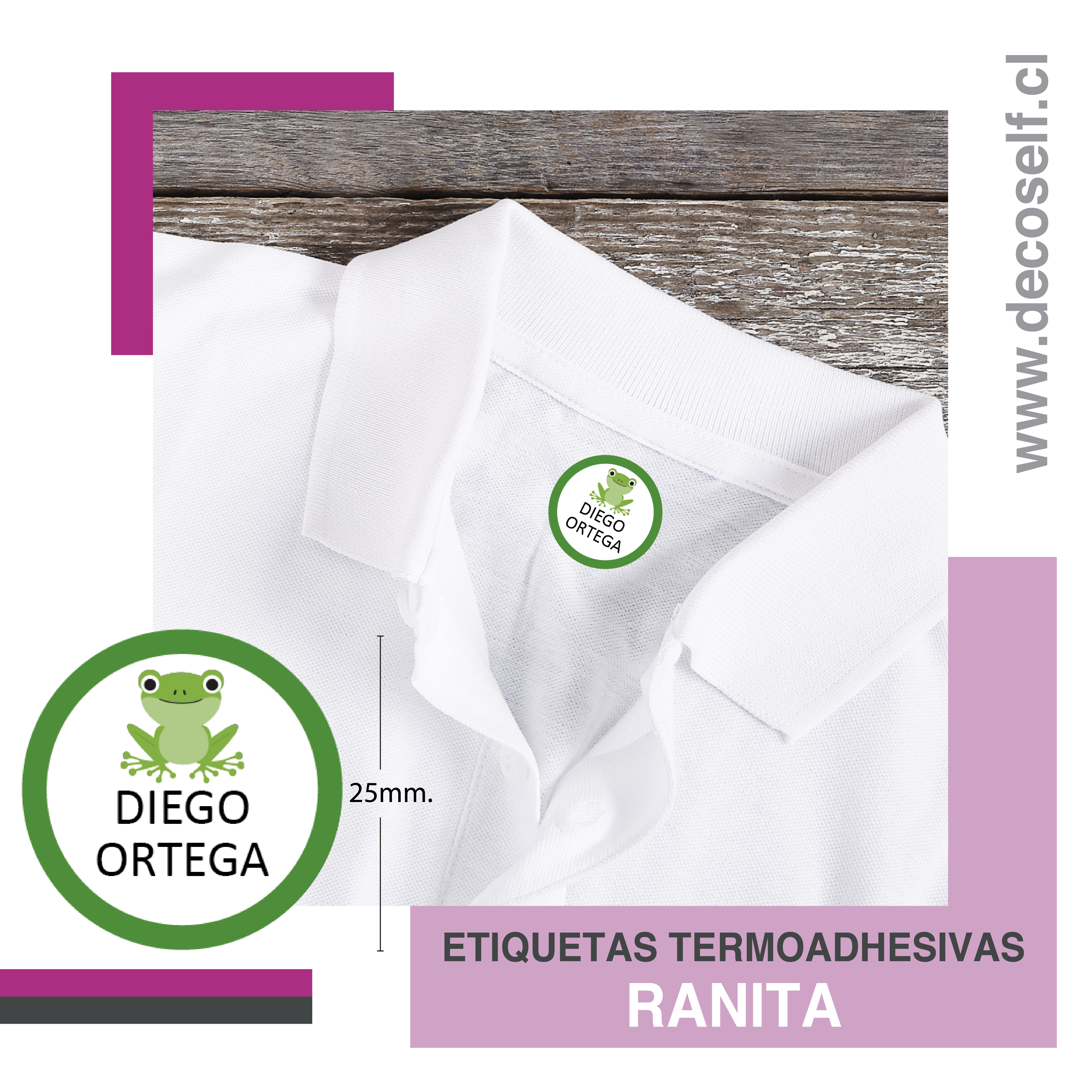 Etiquetas para Ropa Circular Ranita