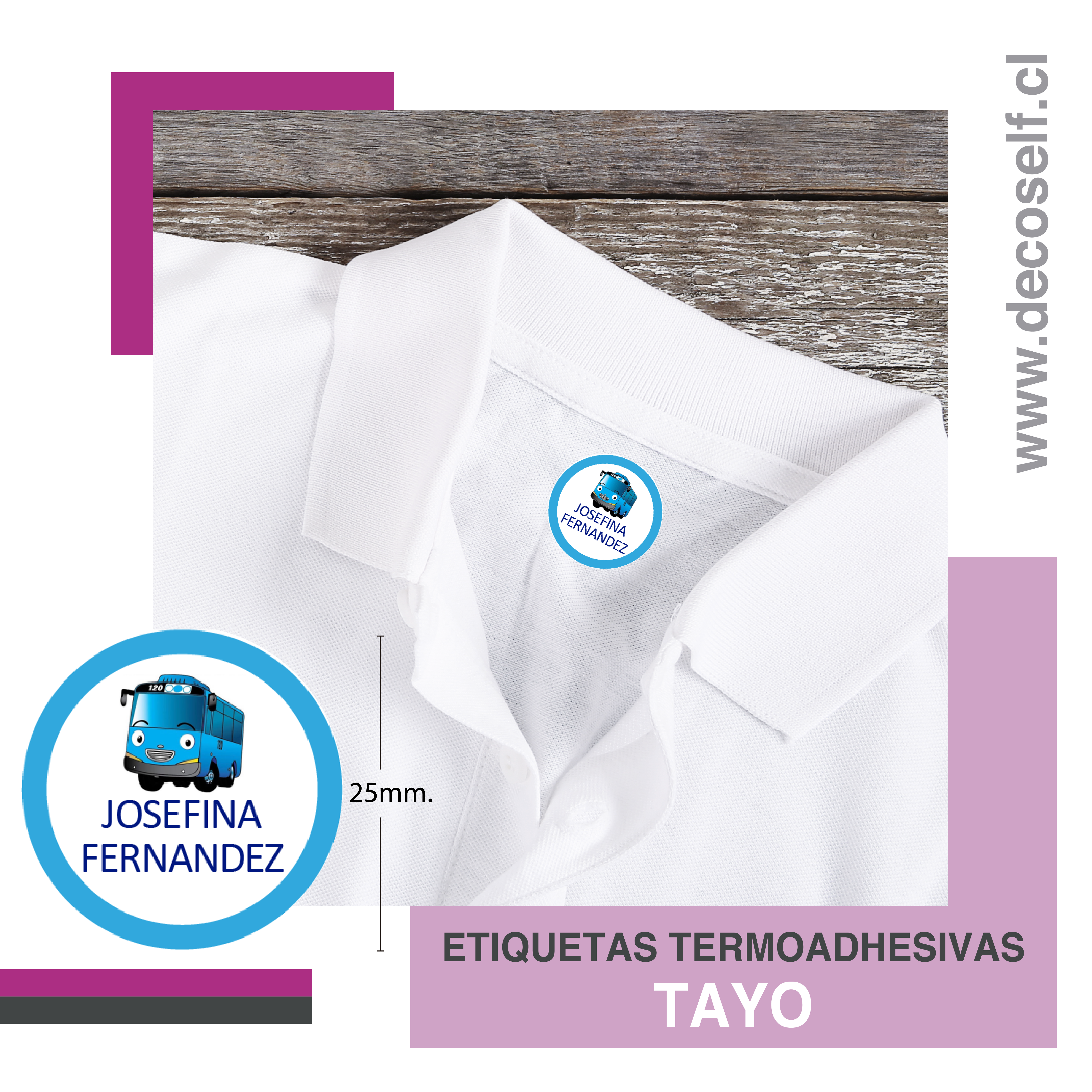 Etiquetas para Ropa Circular Tayo