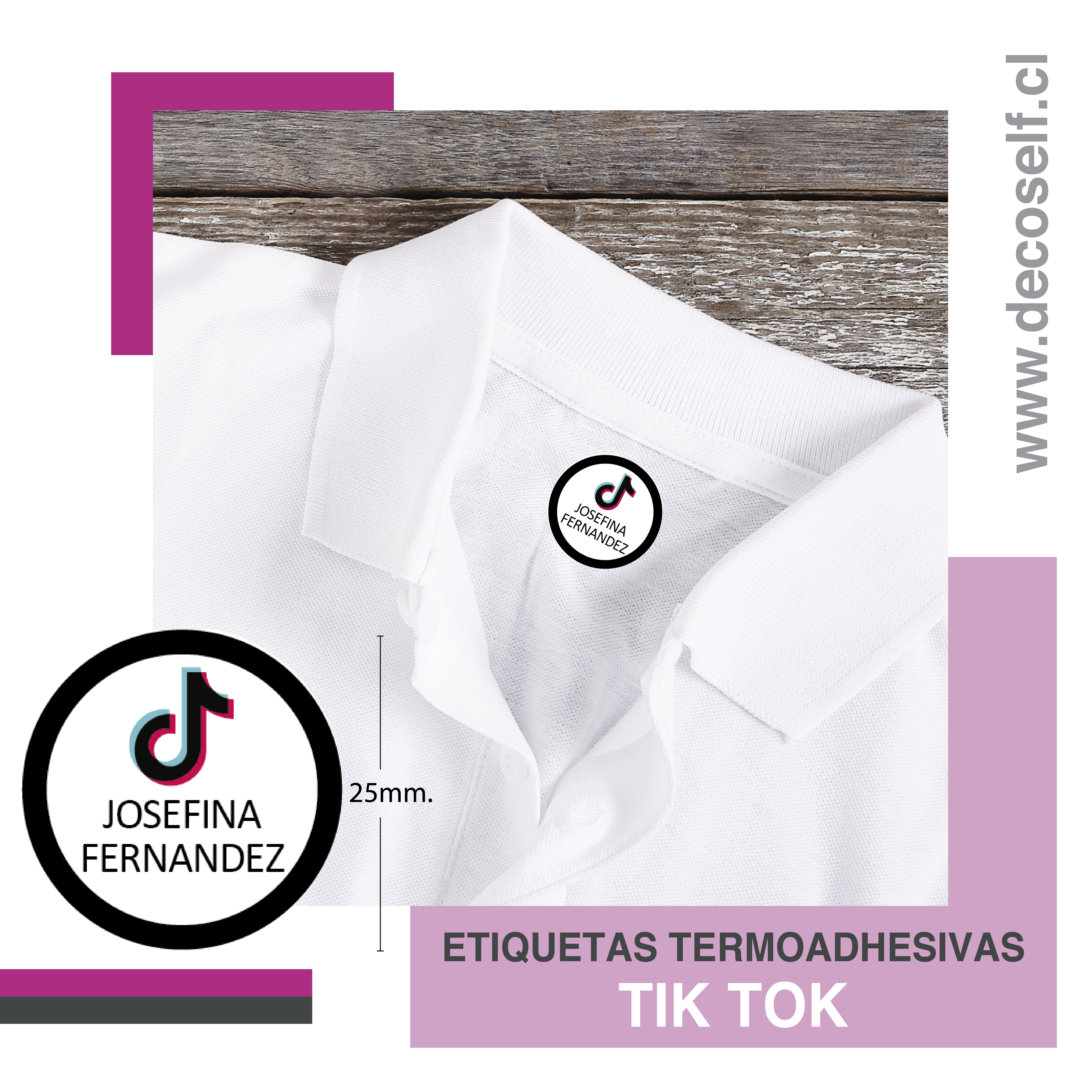 Etiquetas para Ropa Circular Tik Tok