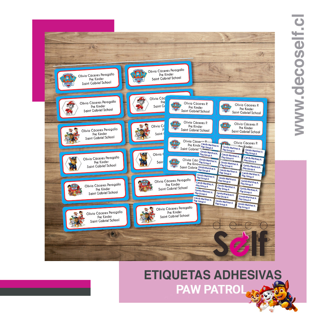 Etiquetas Adhesivas Paw Patrol