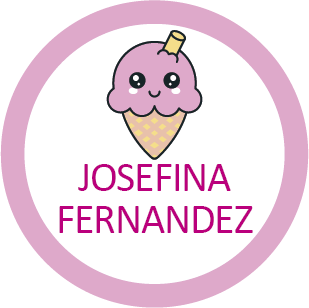 Etiquetas para Ropa Circular Helado Kawaii