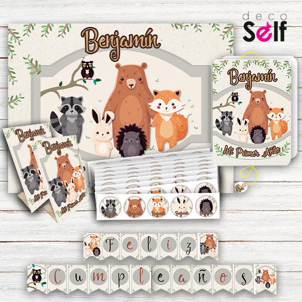 Pack Cumpleaños ANIMALES DEL BOSQUE