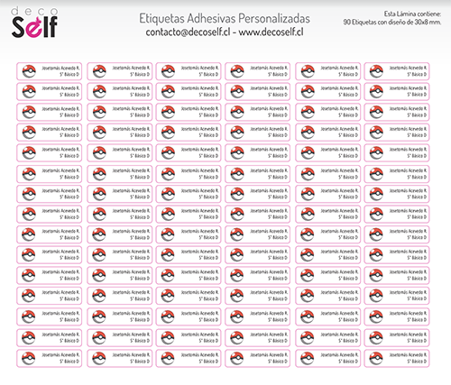 Etiquetas Adhesivas Pokémon