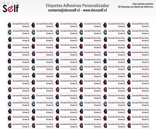 Etiquetas Adhesivas Among Us
