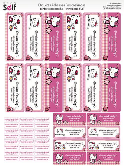Etiquetas Adhesivas Hello Kitty
