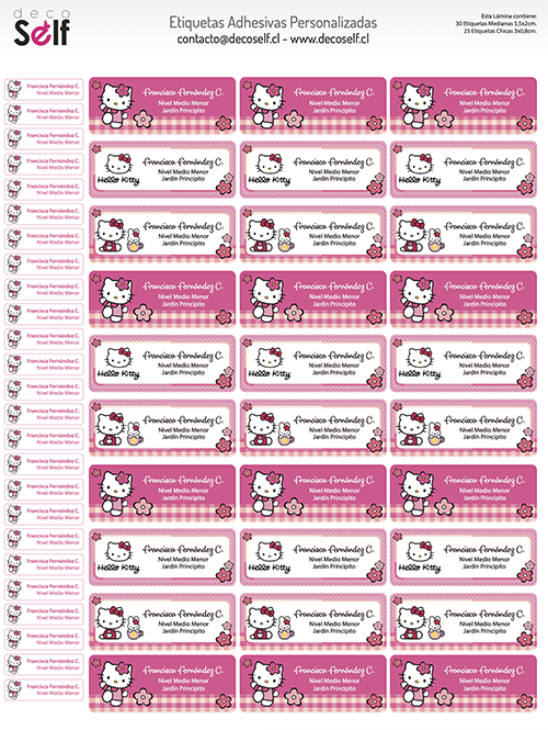 Etiquetas Adhesivas Hello Kitty