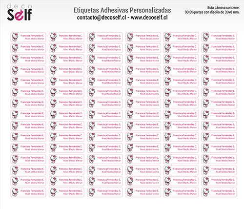 Etiquetas Adhesivas Hello Kitty