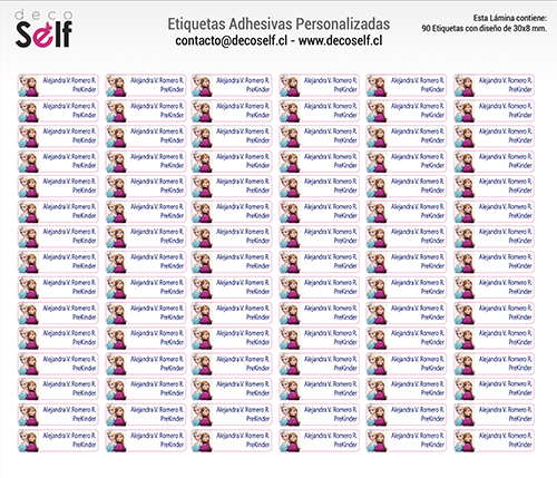 Etiquetas Adhesivas Frozen