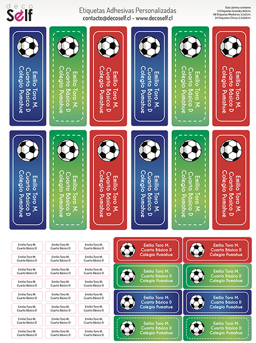 Etiquetas Adhesivas Pelota de Fútbol