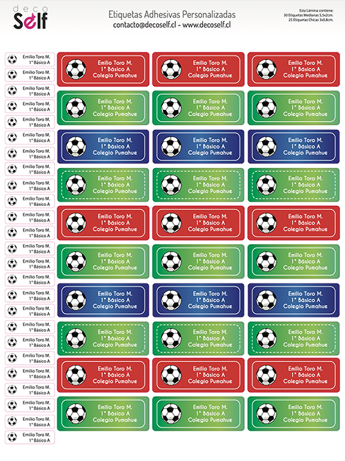 Etiquetas Adhesivas Pelota de Fútbol