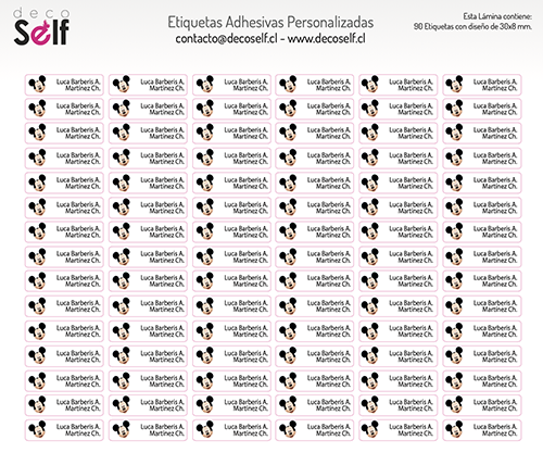Etiquetas Adhesivas Mickey Mouse