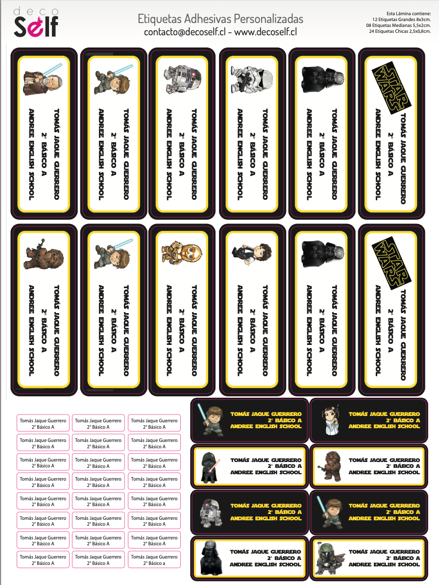 Etiquetas Adhesivas Star Wars
