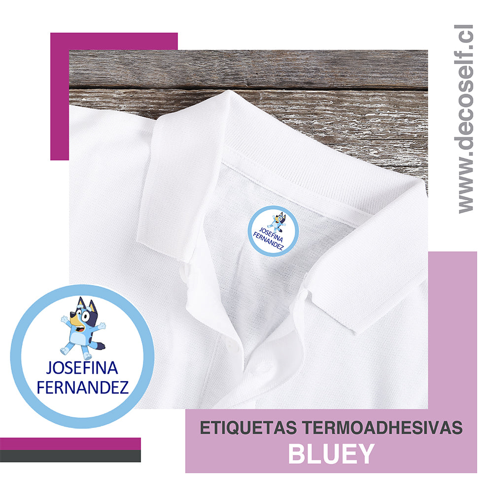 Etiquetas para Ropa Circular Bluey