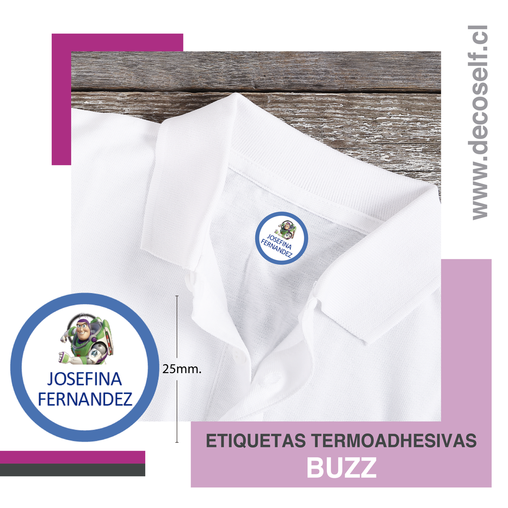 Etiquetas para Ropa Circular Buzz