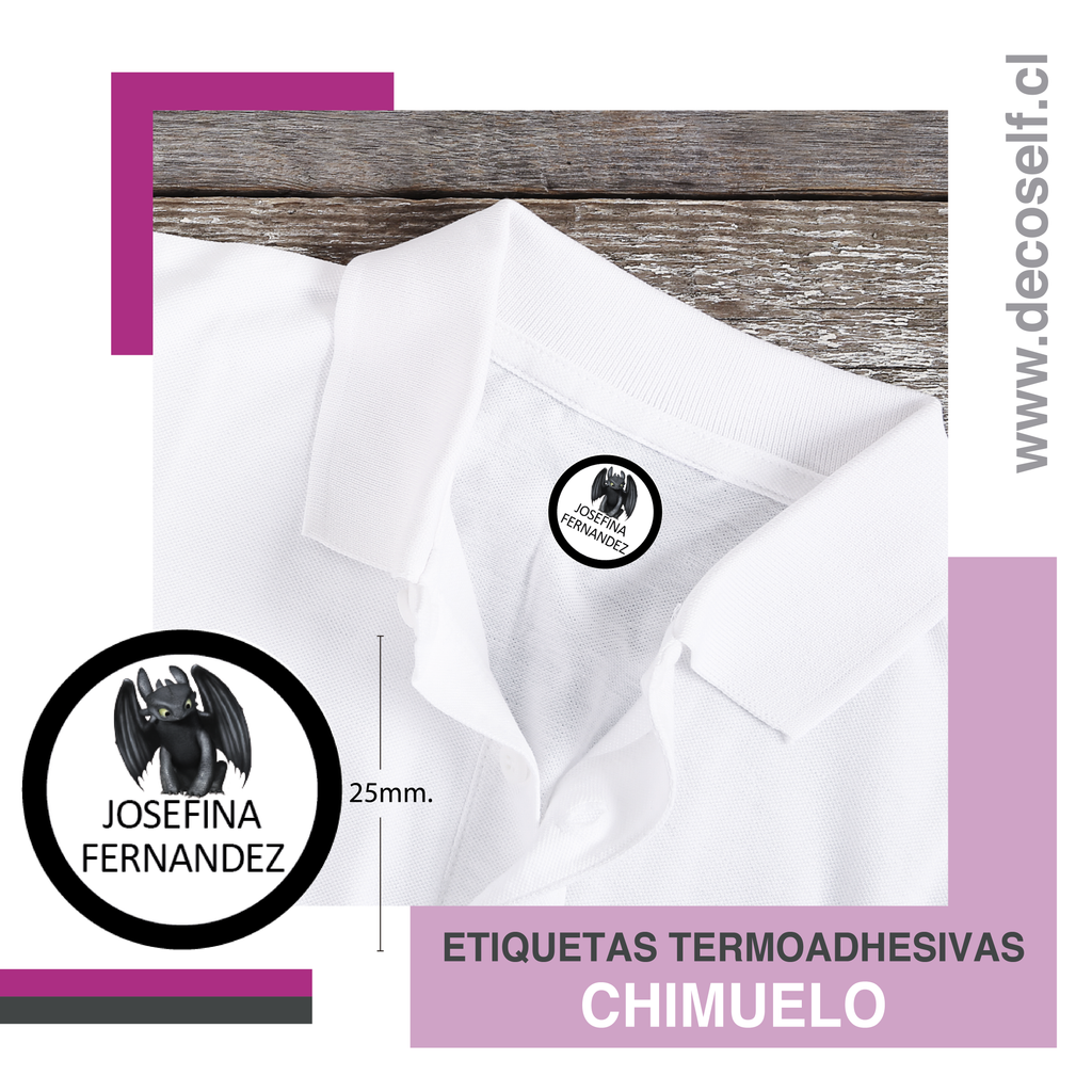 Etiquetas para Ropa Circular Chimuelo