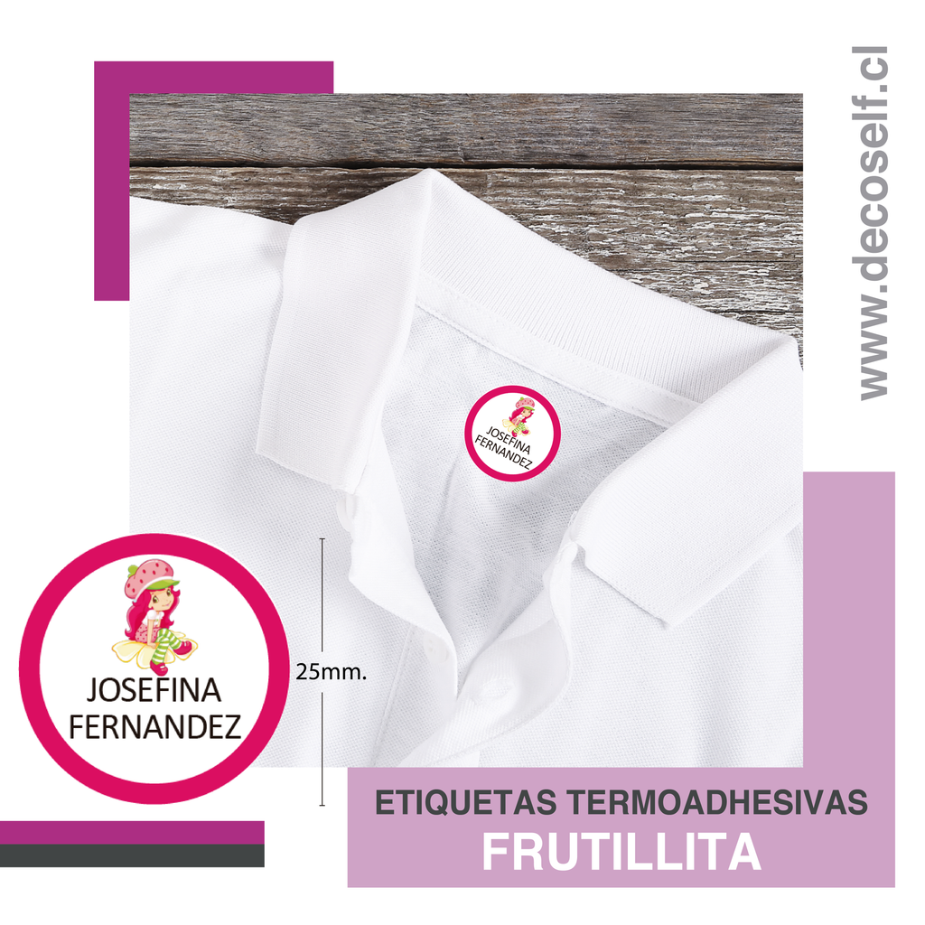 Etiquetas para Ropa Circular Frutillita