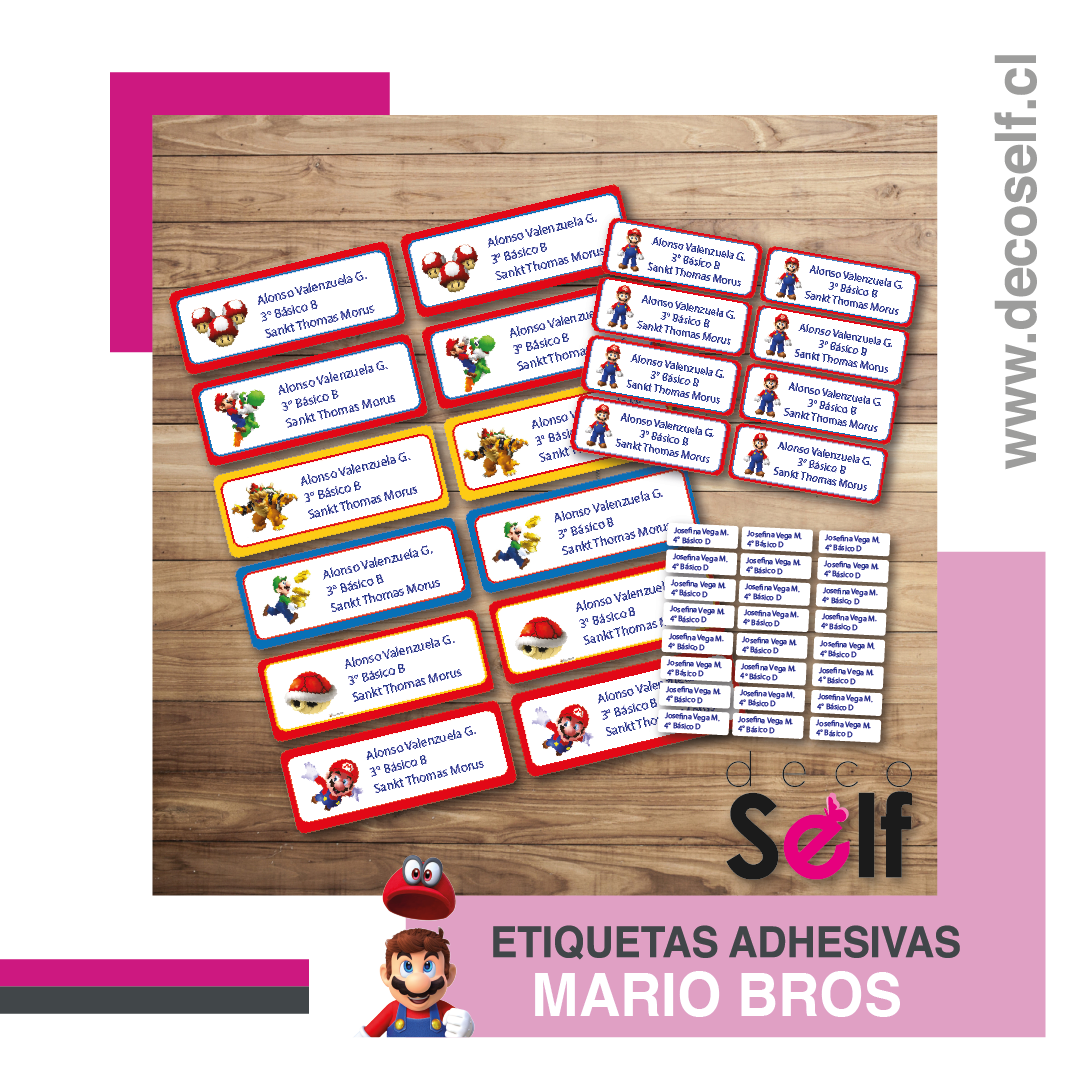 Etiquetas Adhesivas Mario Bros